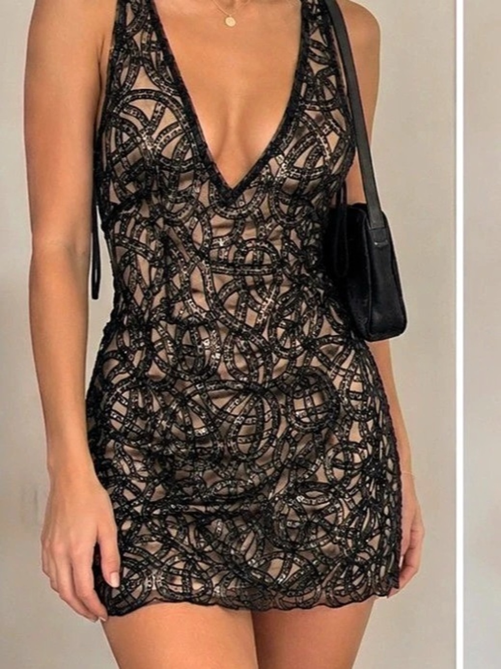 bebe Lace Mini Dress in Black Size XS Like New